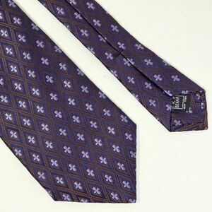 IKE BEHAR NEW YORK SILK TIE BLUE BROWN DIAMOND COLOR SHIFT SATIN 3.75" X 58"